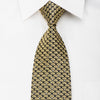 Lancetti Studded Crystal Necktie Golden Anthemion On Navy 