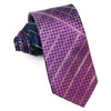 Leslie Vince Mens Woven Silk Necktie With Rhinestones Purple