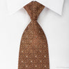 Leslie Vince Rhinestone Silk Necktie Flur de lis Medallions 