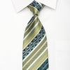 Louis Quatorze Men’s Silk Necktie Bronze Striped On Blue 