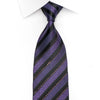 Louis Quatorze Men’s Silk Necktie Purple Striped On Black 