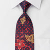 Louis Quatorze Swarovski Rhinestone Necktie Floral On Blue 