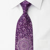 Manhatten Rhinestone Necktie Paisley On Purple - 1