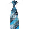 Manzini Neckwear Rhinestone Tie Blue Checkered On Black With