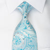 Marcucci Silk Tie Acanthus On Light Blue Sparkling With 
