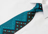 Marie Claire Mens Rhinestone Silk Necktie Turquoise Chevron 