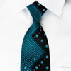 Marie Claire Silk Rhinestone Necktie Turquoise Chevron On 