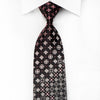 Marqis Men’s Crystal Necktie Silver Geometric On Black With 