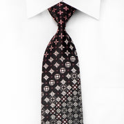Marqis Men’s Crystal Necktie Silver Geometric On Black With 