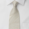 MCM White Rhinestone Necktie With White Pearls Silver 