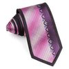Men’s Rhinestone Silk Necktie By Elegance Pink White 