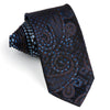 Men’s Silk NeckTie By Yezak Paisley & Checks On Black With 