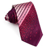 Men’s Silk Tie By Renoma Stripes On Burgundy With Silver 