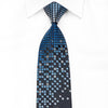 Metro City Men’s Crystal Silk Tie Floral Dots On Navy With 