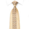 Metro City Men’s Rhinestone Tie Brown Damask On Golden Beige