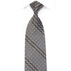 Metro City Men’s Silk Rhinestone Necktie Silver Geometric On