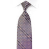 Metro City Rhinestone Silk Necktie Geometric On Purple - 1