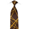 Metro City Rhinestone Silk Necktie Gold Geometric Stripes On