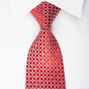 Metro City Rhinestone Silk Necktie Silver Trellis On Red 
