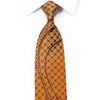 Metro City Rhinestone Silk Necktie Wave & Orange Cartouche 