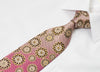 Metro City Silk Necktie Golden Floral On Purple With 