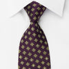 Metro City Silk Rhinestone Necktie Paisley Motif On Purple 