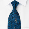 Metro City Silk Rhinestone Tie Squares On Blue With Blue 