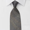 Michiko Koshino Rhinestone Necktie Silver Geometric On Black