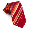 Mila Schön Mens Rhinestone Silk Neck Tie Orange Stripes On 