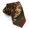 Mila Schön Mens Rhinestone Silk Necktie Golden Scrolls & 