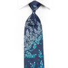 Mila Schon Men’s Crystal Rhinestone Necktie Floral On Blue 