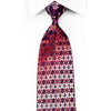 Mila Schon Men’s Crystal Rhinestone Necktie Red Floral & 