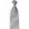 Mila Schon Men’s Crystal Rhinestone Silk Necktie Silver 