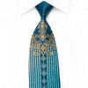 Mila Schon Men’s Crystal Silk Necktie Gold Cartouche & 