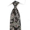 Mila Schon Men’s Crystal Tie Silver Paisley On Black 