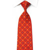 Mila Schon Men’s Rhinestone Silk Necktie Orange Burgundy 