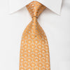 Mila Schon Mens Rhinestone Silk Necktie Orange Floral On 