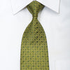 Mila Schon Men’s Silk Rhinestone Necktie Circles On Green 