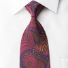 Mila Schon Rhinestone Silk Necktie Abstract Paisley On 