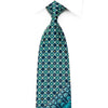 Mila Schon Rhinestone Silk Necktie Anthemion On Turquoise 