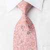Mila Schon Rhinestone Silk Necktie Paisley Anthemion On Pink