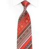 Mila Schon Rhinestone Silk Tie Orange Striped Cartouche On 
