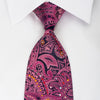 Mila Schon Rhinestone Silk Tie Purple Paisley With Purple 