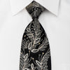 Mila Schon Rhinestone Tie Silver Floral On Black With 