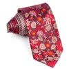 Mila Schon Silk Neck Tie Floral Design On Burgundy With 