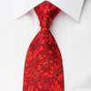 Mila Schon Silk Rhinestone Tie Floral On Red With Silver 