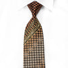 Nicole St Giles Men’s Crystal Silk Necktie Black Orange 