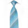 Nicole St Giles Men’s Crystal Silk Necktie Silver Stripes & 