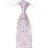Nicole St Giles Men’s Crystal Silk Tie Damask On Pale Violet