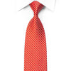 Nicole St Giles Rhinestone Necktie Orange Dots On Red Silk -